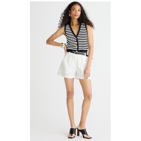 J.CREW Seaside Cargo Short in Linen-TENCEL™ Lyocell Blend Size 14 White NEW - Picture 1 of 13